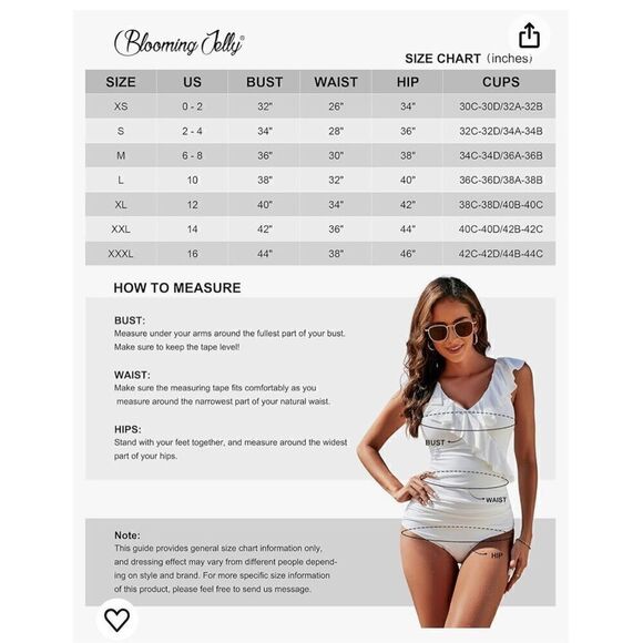 Blooming Jelly Tummy Control Swimsuits Slimming Bathing Suit Ruffle V Neck - Picture 6 of 6